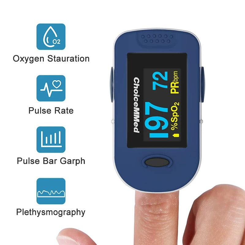 ChoiceMMed Finger Pulse Oximeter with OLED Display, Heart Rate and Blood Oxygen Monitor