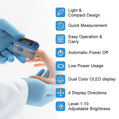 ChoiceMMed Finger Pulse Oximeter with OLED Display, Heart Rate and Blood Oxygen Monitor